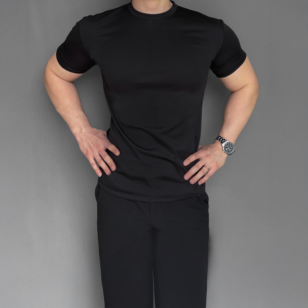 머슬핏반팔 두꺼운반팔티 어깨넓어보이는반팔 이미지 8