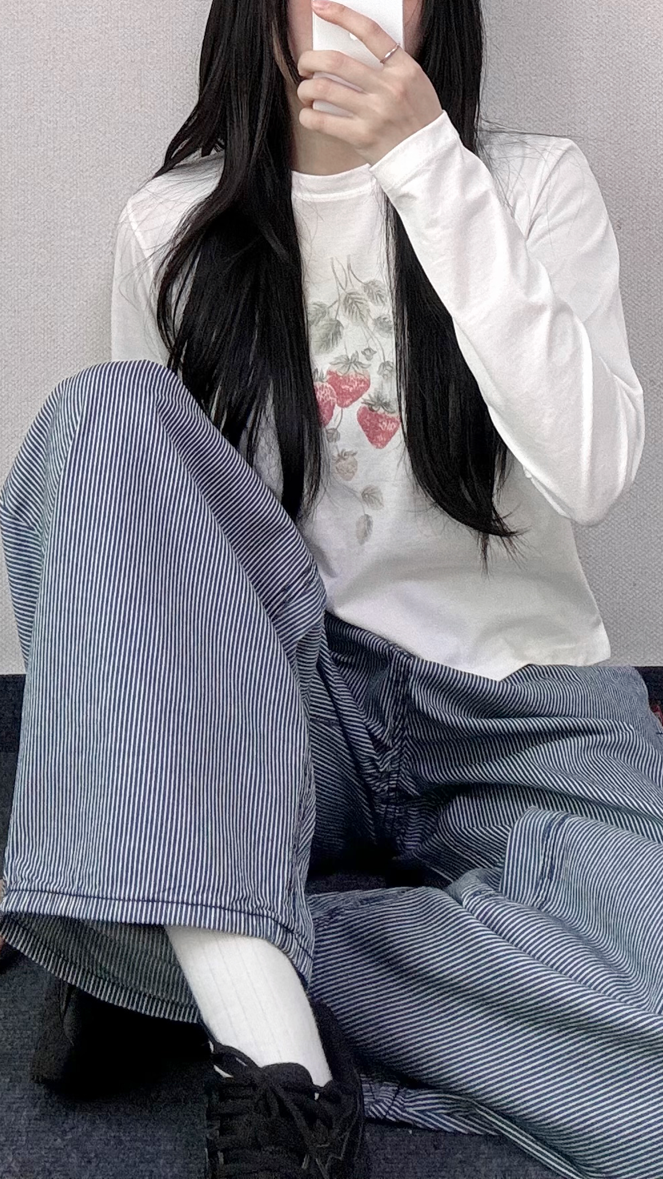피브 프린팅 라운드 티셔츠 - 상세 이미지 4