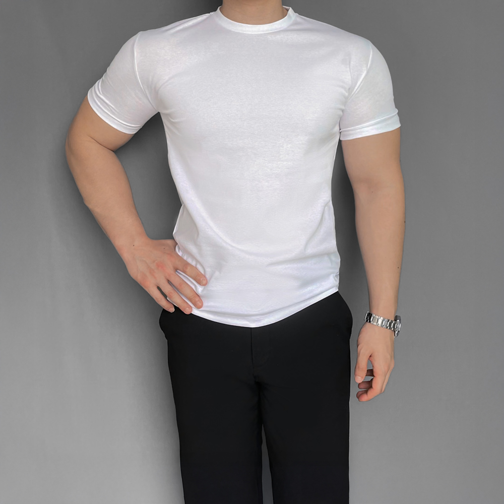 1+1 머슬핏반팔 두꺼운반팔티 어깨넓어보이는반팔 - 상세 이미지 2