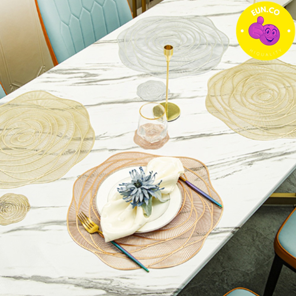 플레이팅 식탁매트 장미디자인 호텔 실리콘 손님대접 식탁