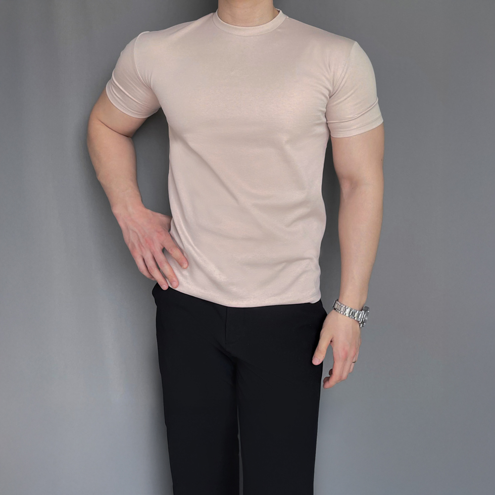 1+1 머슬핏반팔 두꺼운반팔티 어깨넓어보이는반팔 - 상세 이미지 4