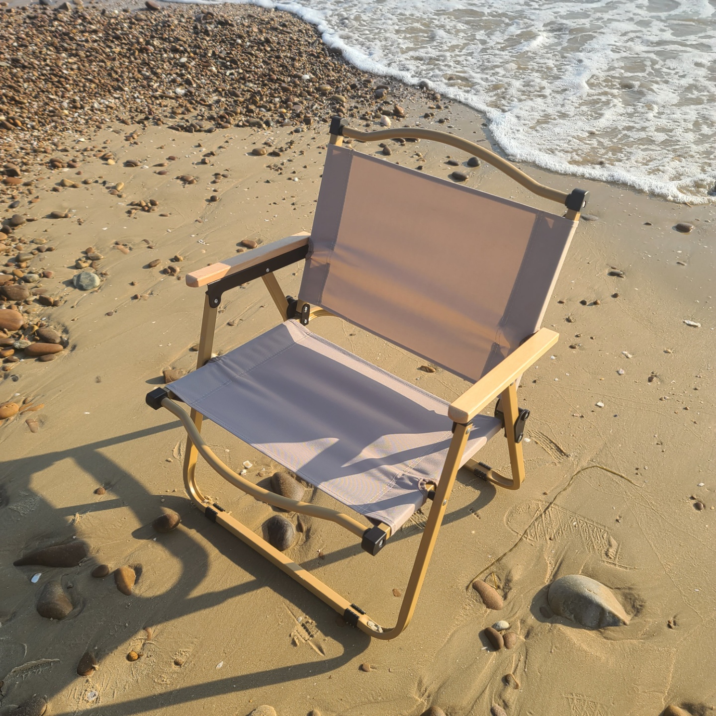 착착 접이식 폴딩 캠핑의자 로우체어 로우61cm, 모카, 1개