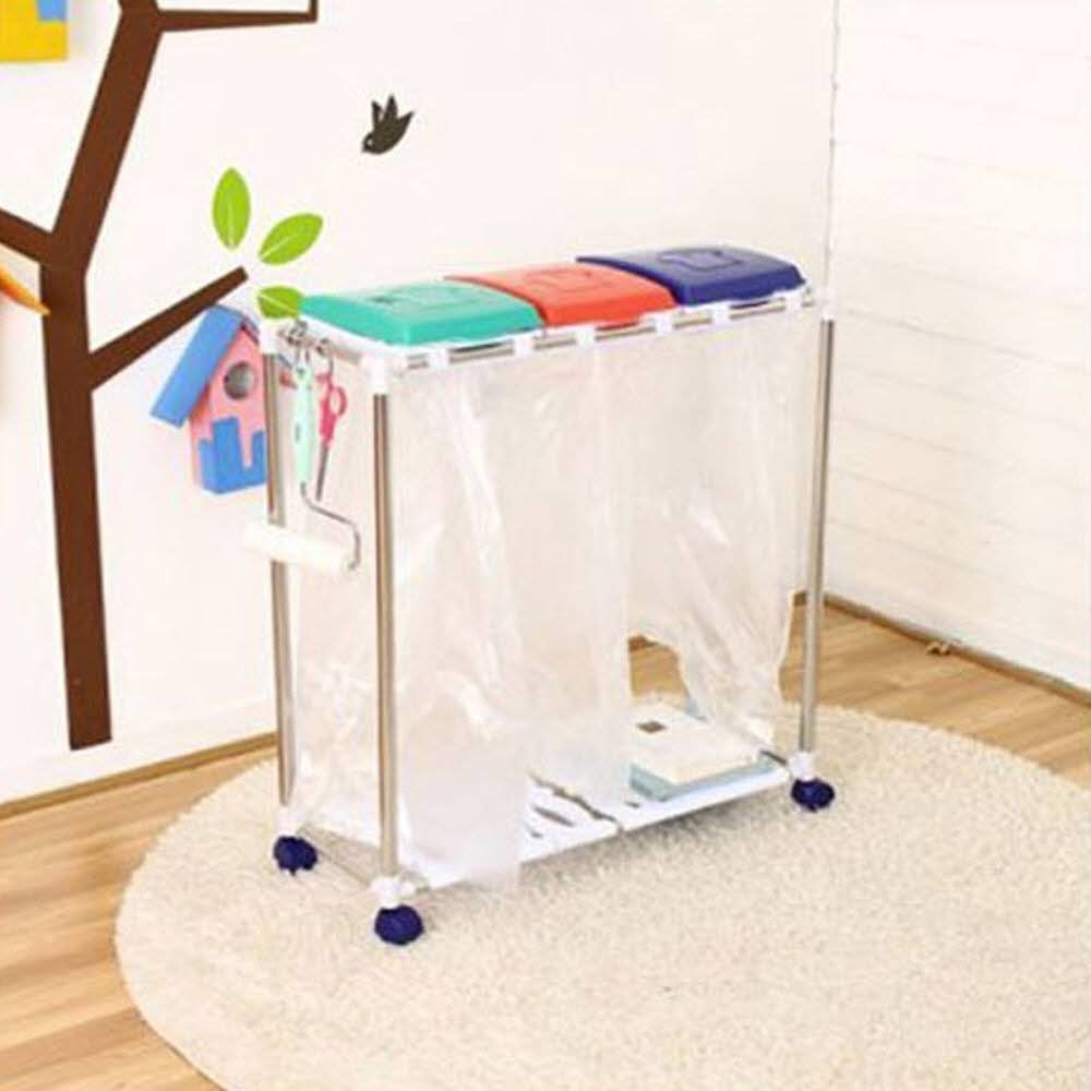 3단분리수거함 가정용분리수거함 분리수거함 재활용분리수 1P 3단 : js24