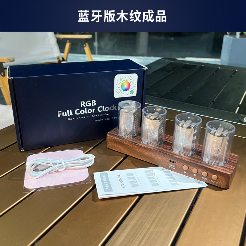 RGB 닉시 튜브 탁상 시계 데스크테리어 진공관 디지털 시계 - 상세 이미지 3