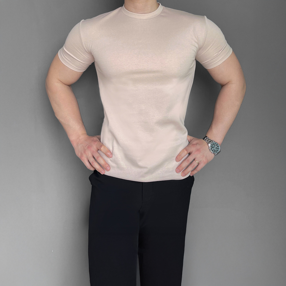 1+1 머슬핏반팔 두꺼운반팔티 어깨넓어보이는반팔 - 상세 이미지 5
