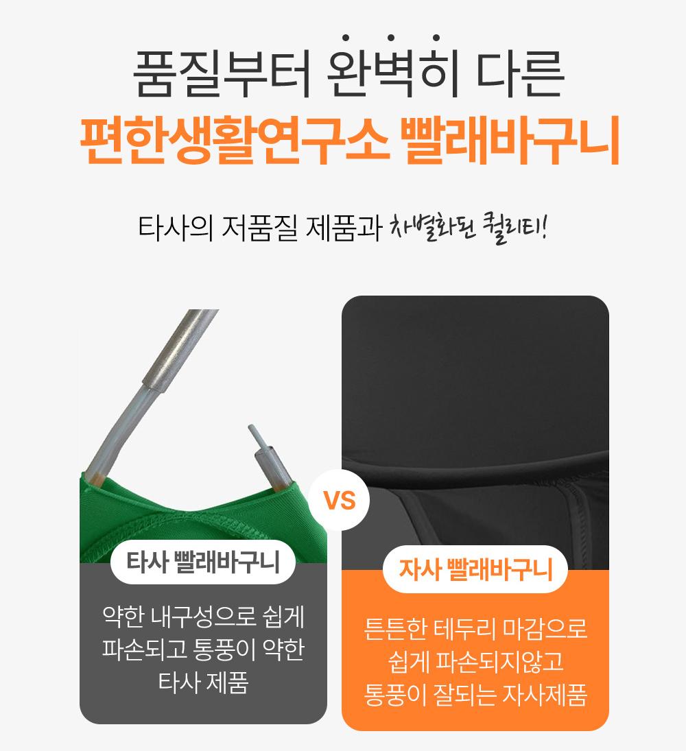 [메쉬통풍] 런드리백 세탁물 바구니 이지 런드리 버킷 터틀 건조기 빨래꺼내기 바구니 - 상세 이미지 3