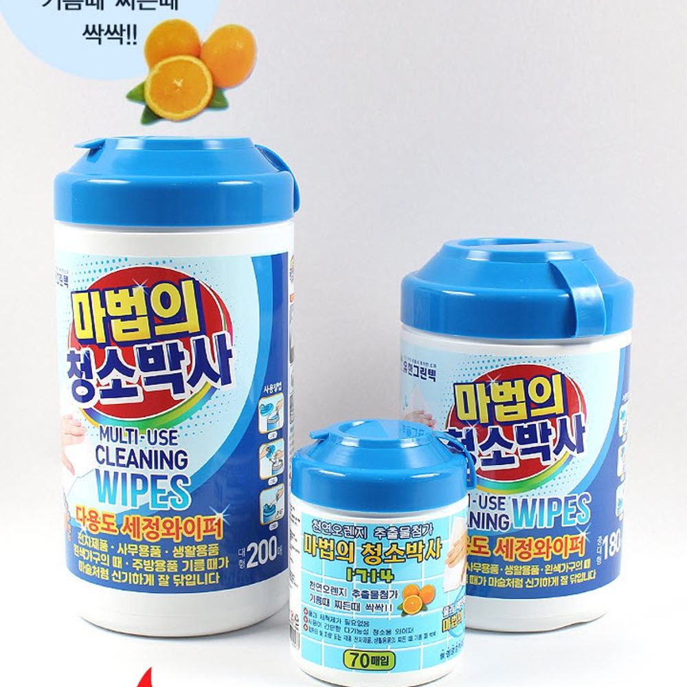 마법의 청소박사 200매 매직블럭 크리너 세정 티슈 청소용 캡형 : 업소용 스토어
