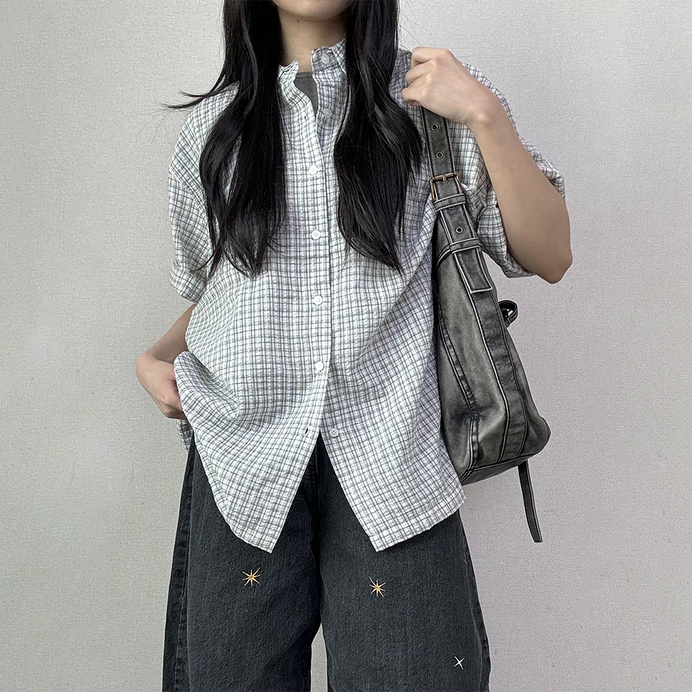 [5th restock] 포드 시어서커 체크 반팔 셔츠 [2Color] - 상품 이미지