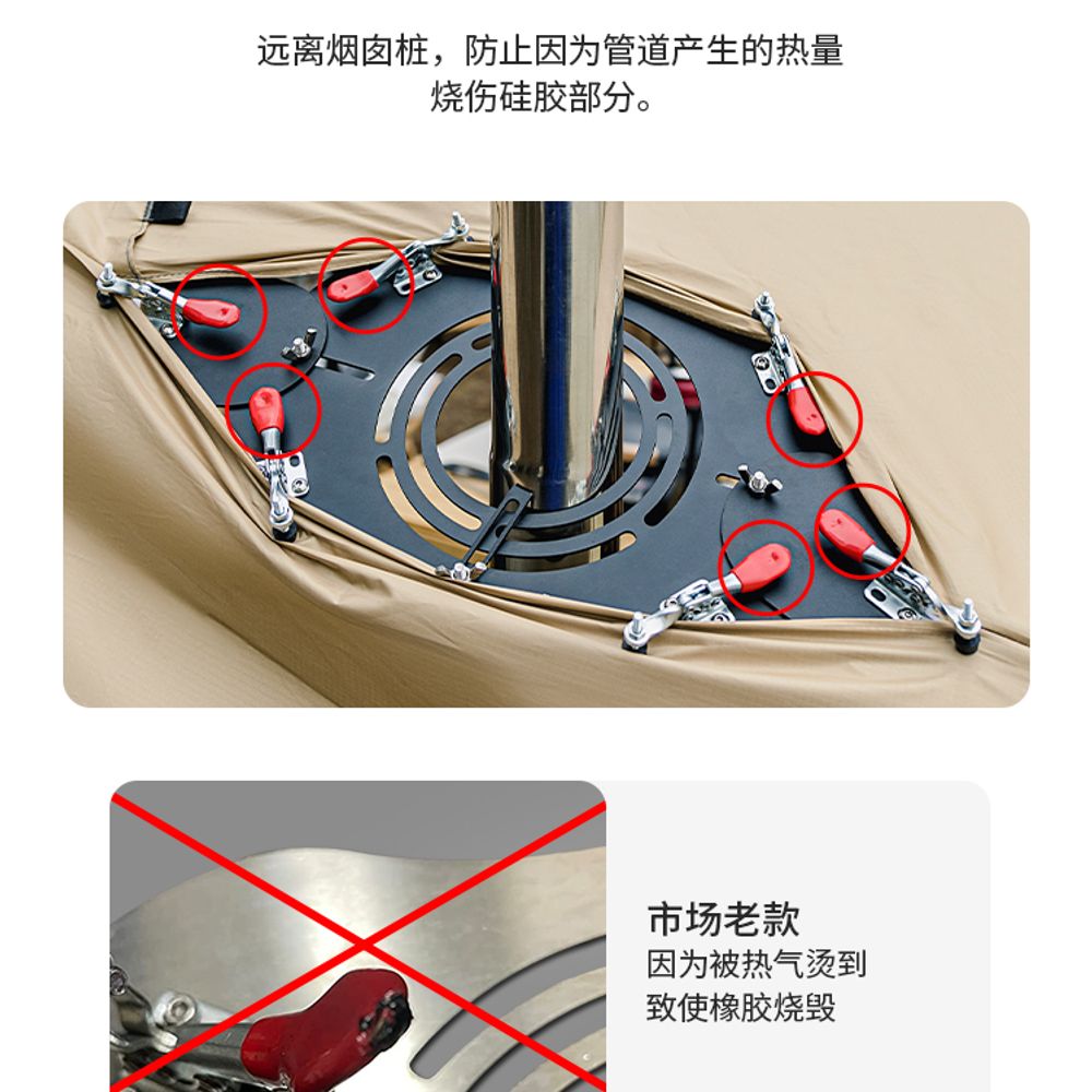 화목난로 펠릿 연통 브라켓 홀잭 세이버 스킨 소 보호 텐트 보호대 구멍 고정 이미지 6