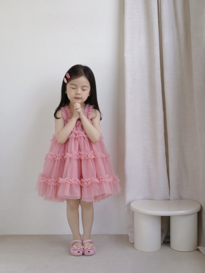 여아드레스 퐁퐁튜튜 핑크 생일 공주 유아 화동 아기 드레스 - 상세 이미지 5