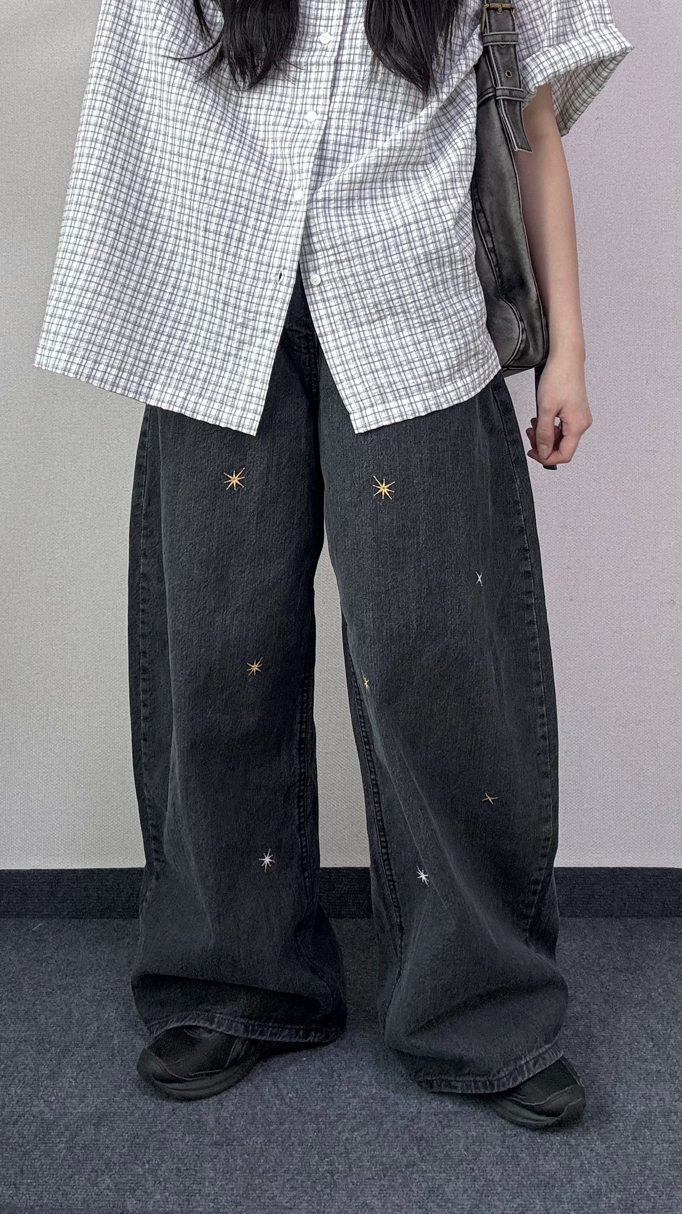 프린 와이드 흑청 데님 팬츠 [3Size] - 상세 이미지 2