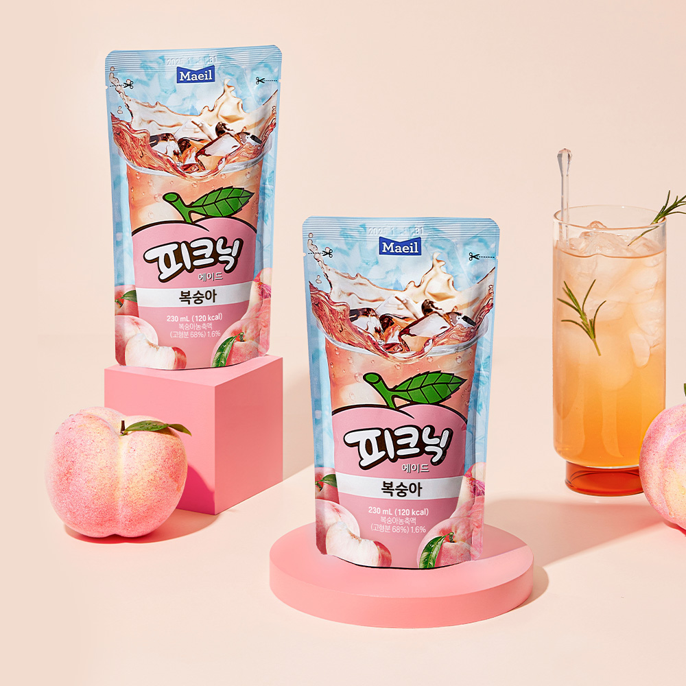 [네이버 단독] 피크닉 에이드 복숭아 파우치 230ml 20팩