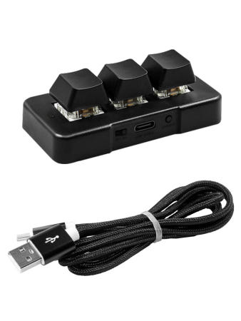 3키키보드 매크로 이북리더기 단축키 한손 키패드 리모컨 블랙케이블 3키 MK321U