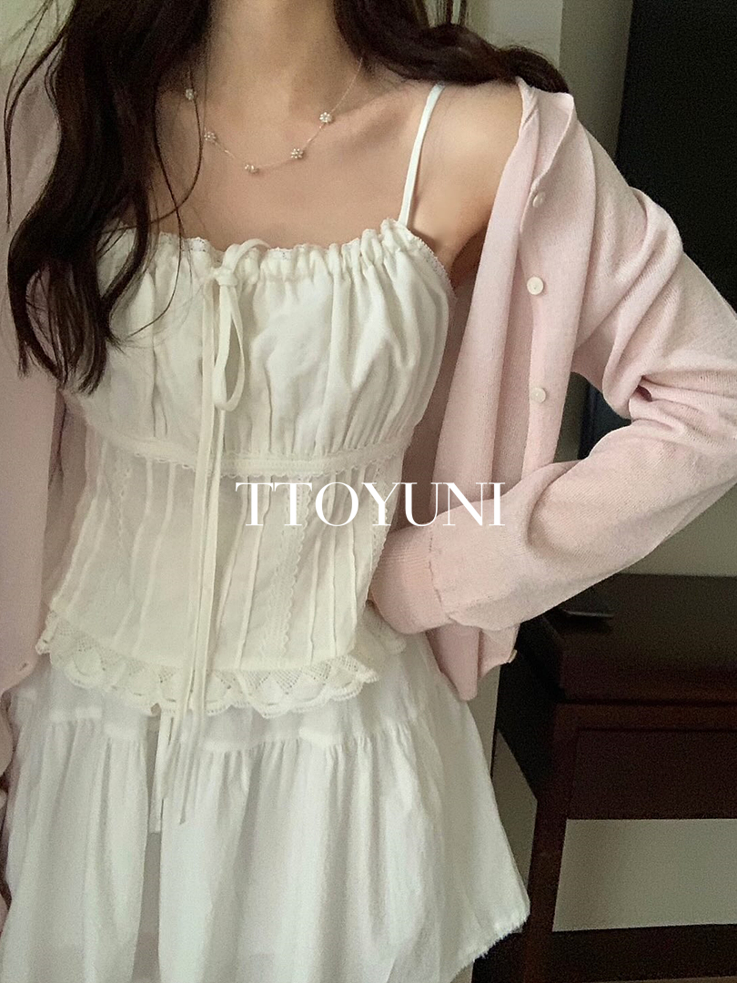 프리티영띵 PYT 루즈 린넨 가디건 라운드넥 나그랑 자개뱃지 긴팔 여름 떠유니 상세 이미지 13