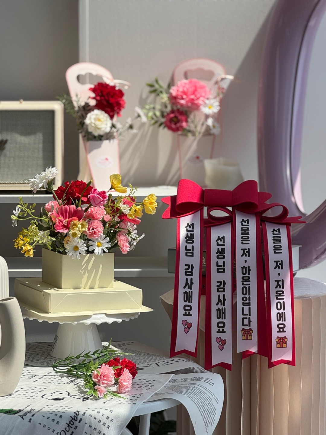 완제품 카네이션 선물 조화 꽃다발 플라워 박스 부모님 용돈 어버이날 스승의날 - 상세 이미지 5