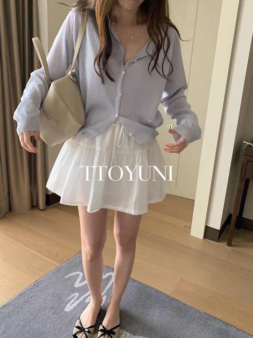 프리티영띵 PYT 루즈 린넨 가디건 라운드넥 나그랑 자개뱃지 긴팔 여름 떠유니 상세 이미지 11