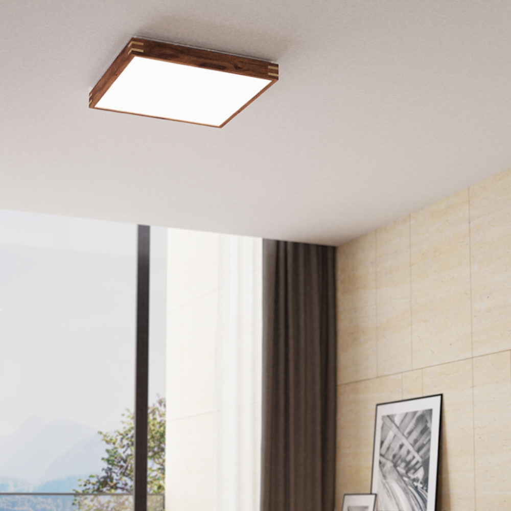 안방등 국산 LED 원목 우드 사각 방등 전등 80W, 주백색 이미지 7