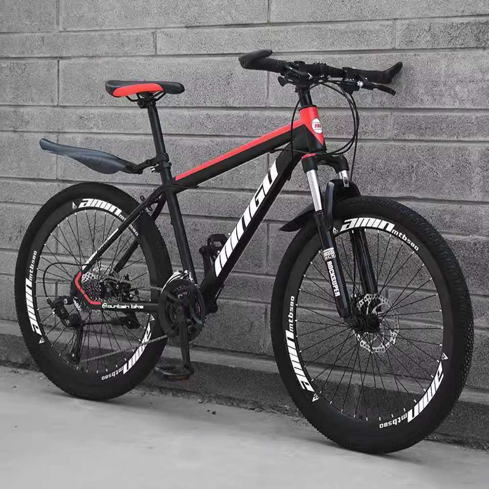 J2K 남성용 산악 자전거 출퇴근 입문용 MTB 자전거 24인치 21단 스포크휠 흰 검 - 상세 이미지 2