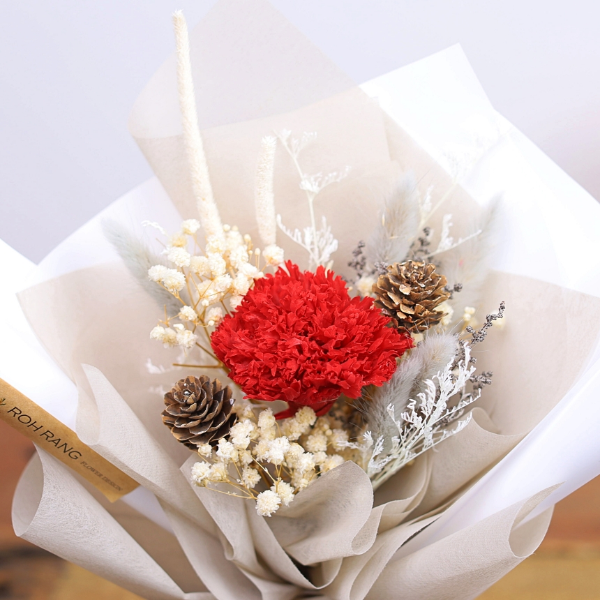 프리저브드 카네이션 꽃다발 드라이플라워 시들지않는꽃 실사용 후기 | 효과 있을까? - 대표 이미지