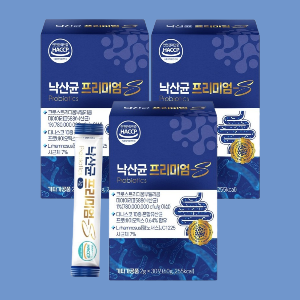 낙산균 프리미엄S 30포 3박스 3개월분 포스트바이오틱스 낙산 - 상품 이미지