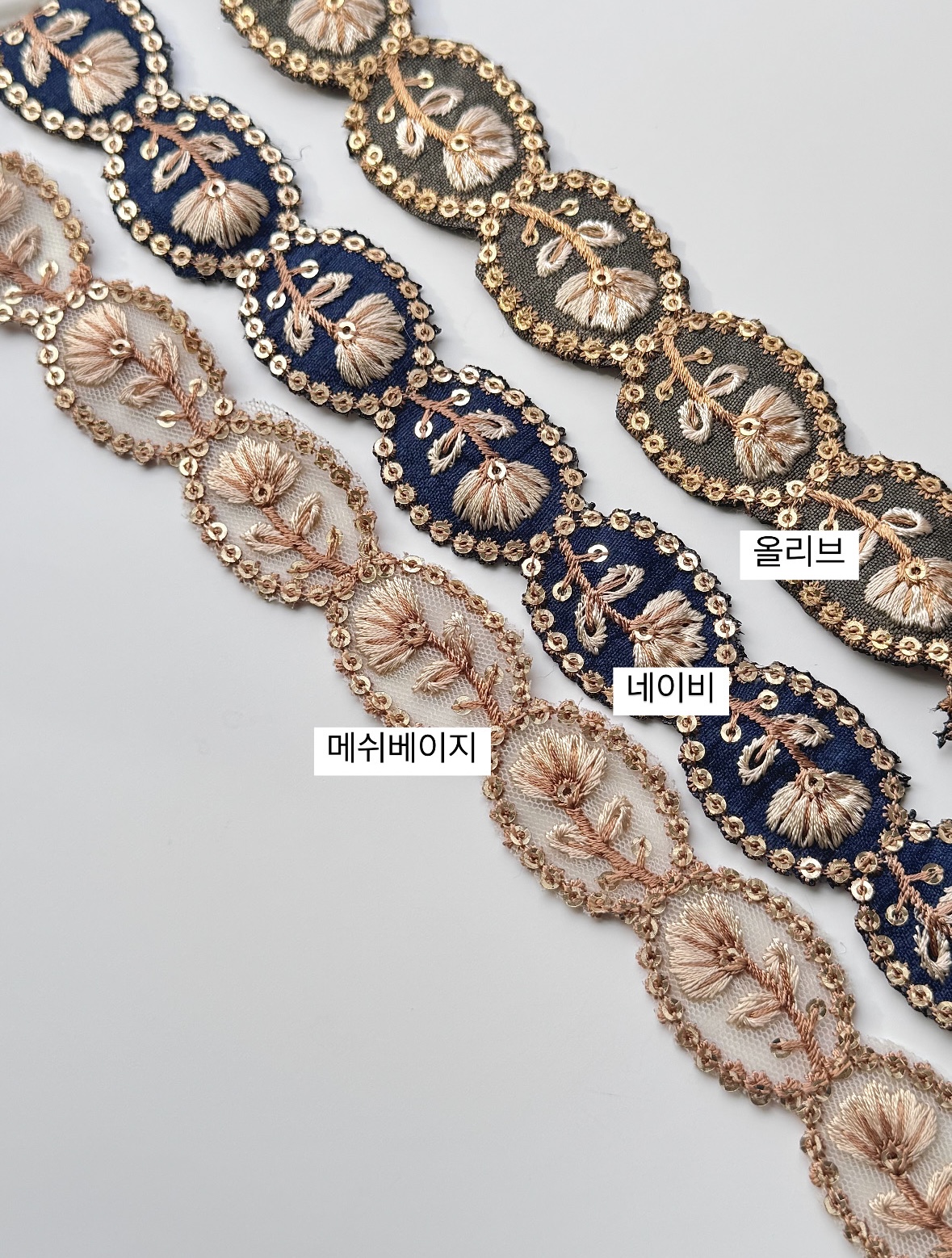30mm 홀씨 자수리본 레이스원단 수입리본 공예 원단 J00000044 - 상세 이미지 4