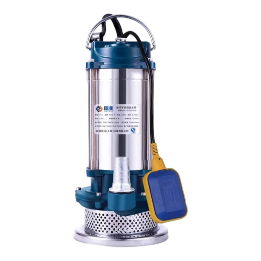수중펌프 자동 전기양수기 농업용 수중모터 물펌프 220V 370W 정수 1인치 호스 5m 전선 5m 1세트 - 상품 이미지
