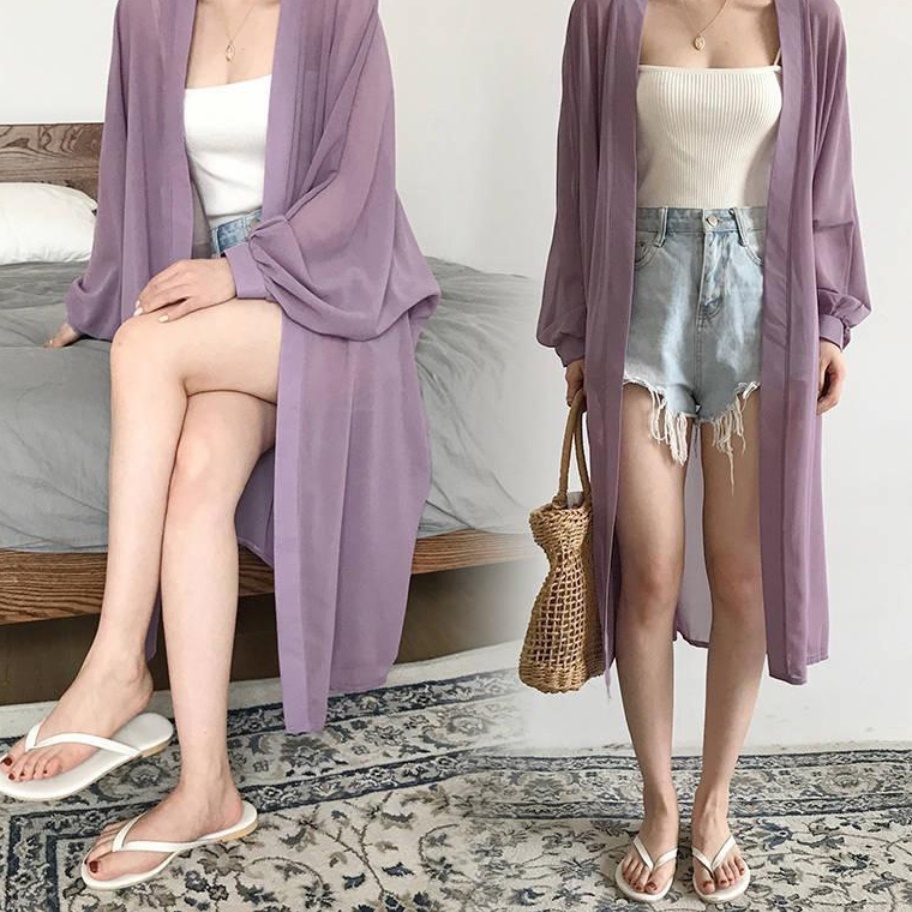 여름 로브 가디건 린넨 시스루 휴양지 로브 화이트 여름용 가디건 이미지 3