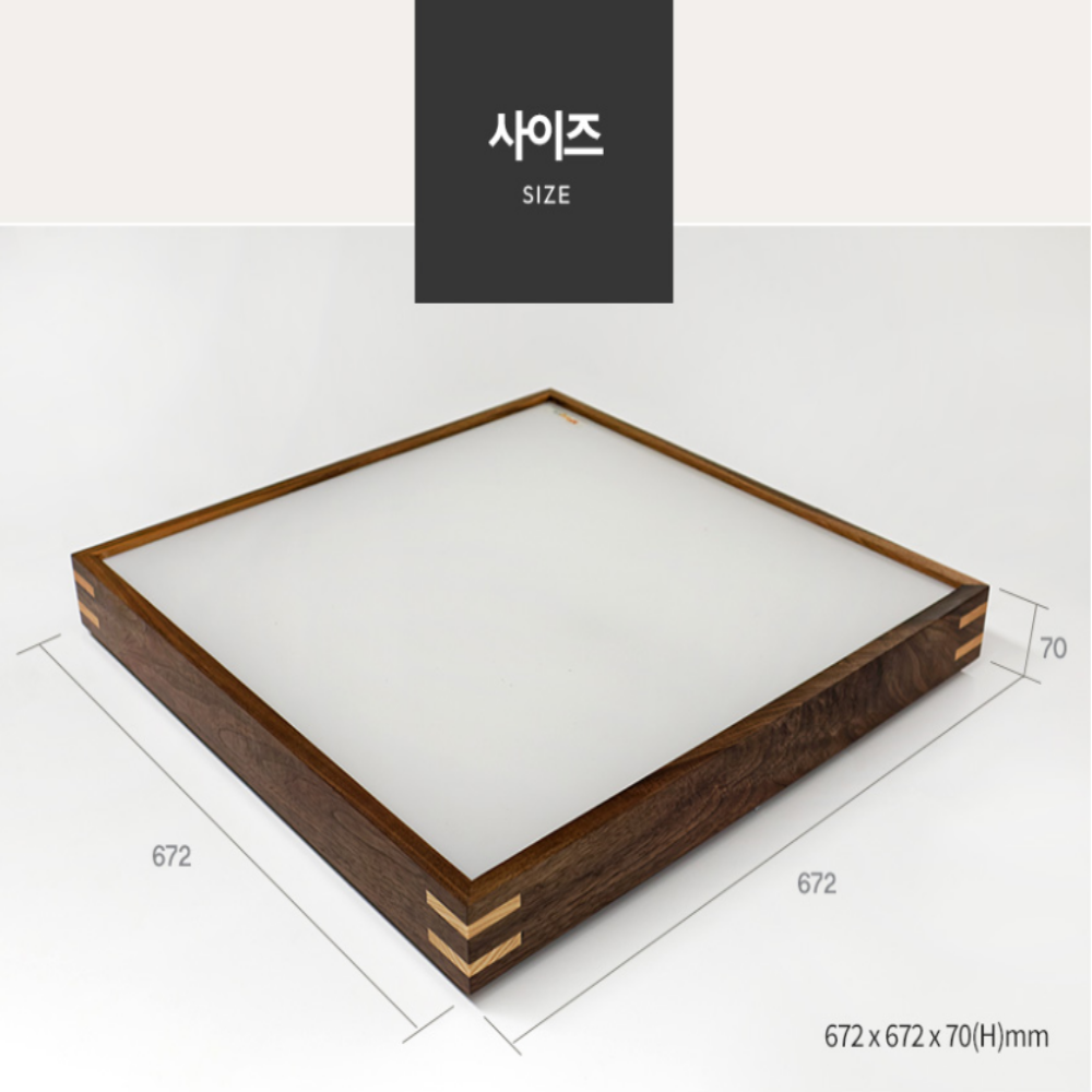 안방등 국산 LED 원목 우드 사각 방등 전등 80W, 주백색 이미지 6
