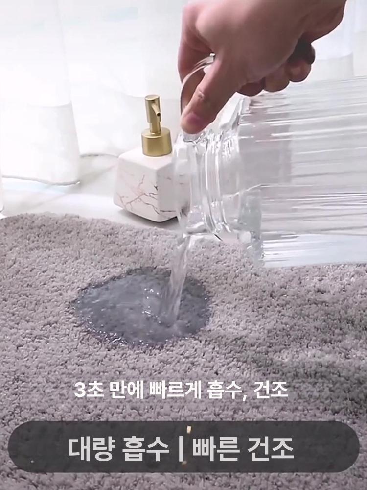 화장실 발매트 논슬립 욕실 발닦개 러그 미끄럼방지 현관 주방 발수건 진회색-무흔방수미끄럼방지 : 다판다나라