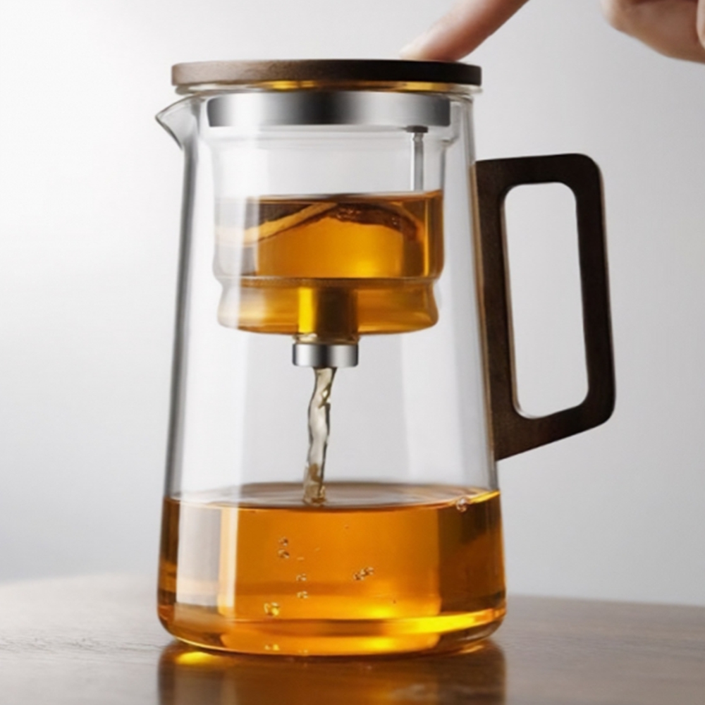버튼 드롭 차포트 유리주전자 티포트 차우리는도구 900ml - 상품 이미지