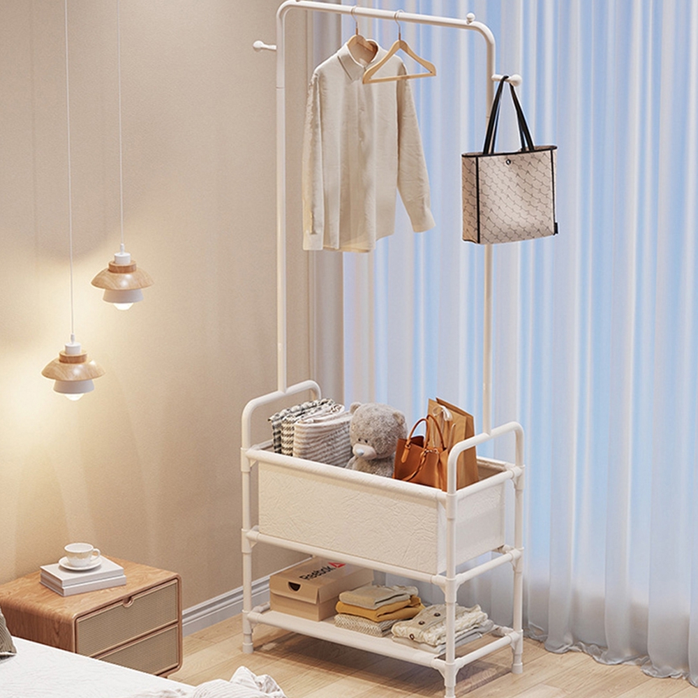 튼튼한 옷행거 2단 수납 철제행거 원룸 스탠드 옷걸이