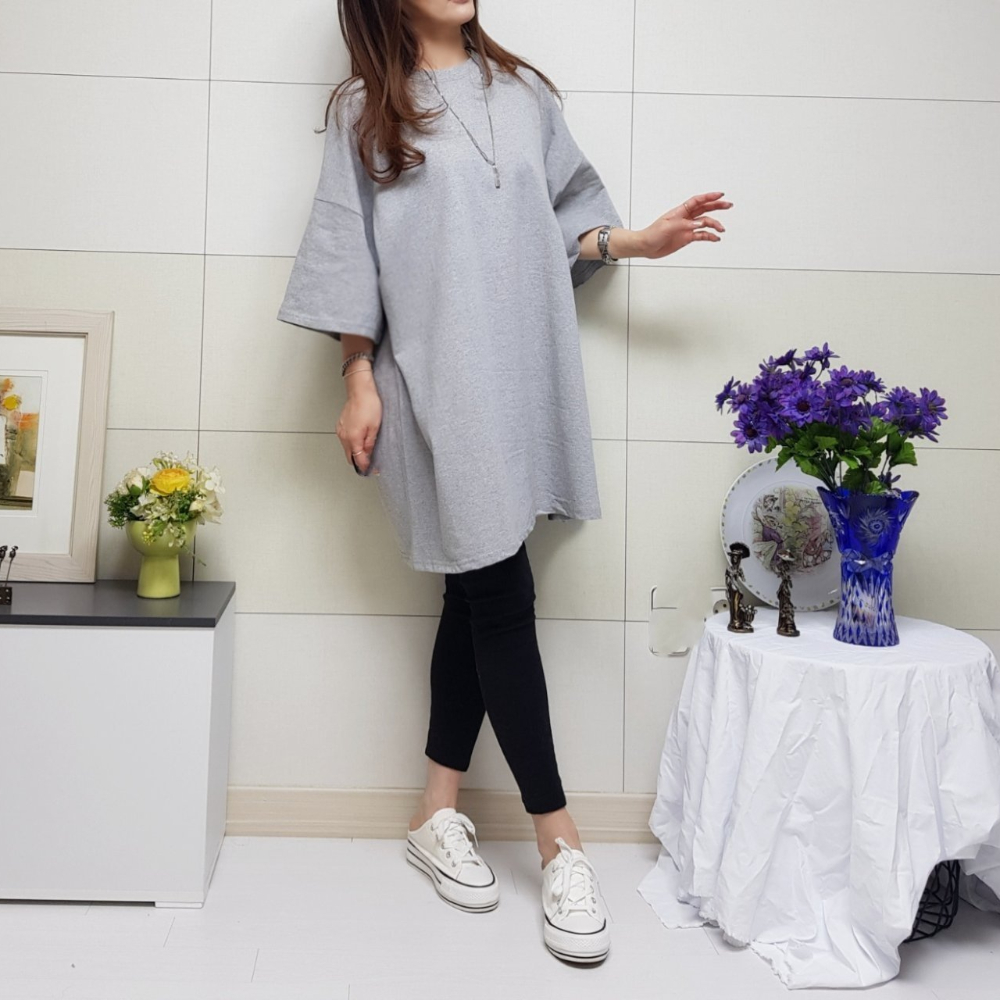 (국산면원단/국내자체생산) ON3001 사계절 4XL 반팔 원피스 20대30대여성의류 - 상세 이미지 5