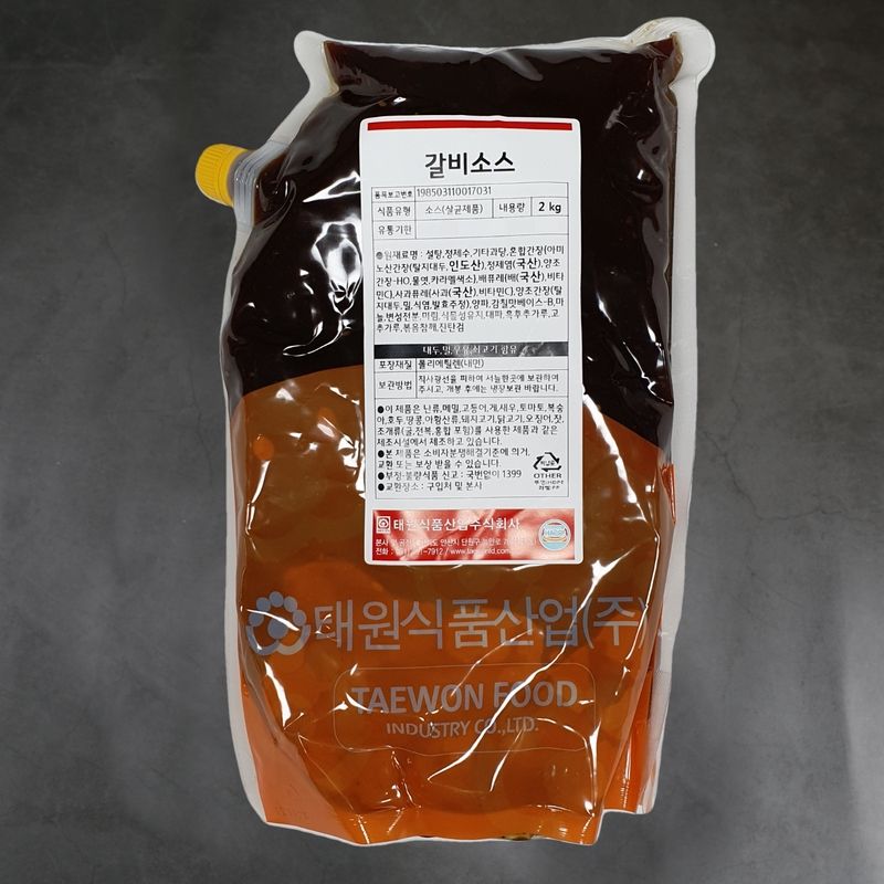 태원식품 단짠 갈비소스 2KG 훈연향 - 상품 이미지