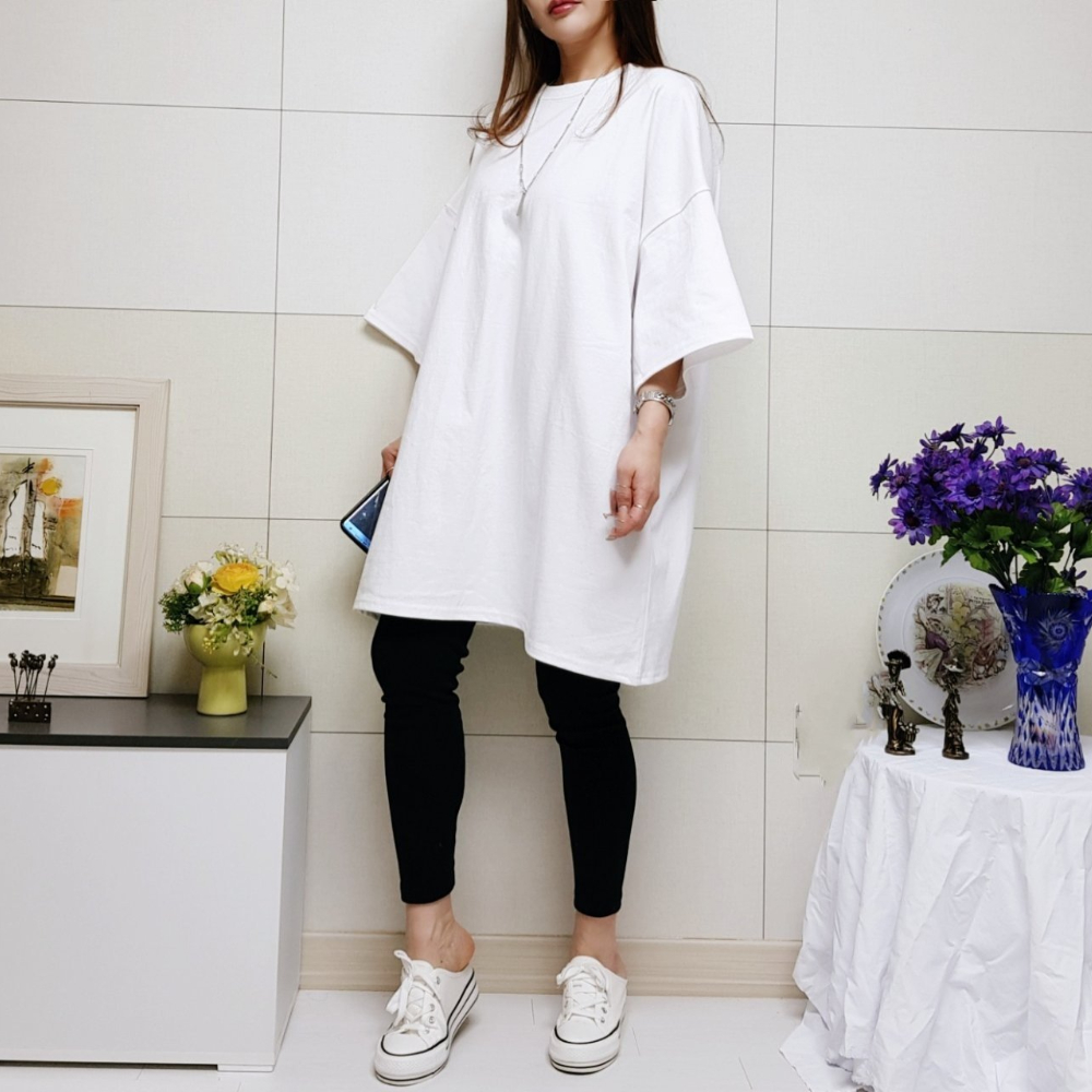 (국산면원단/국내자체생산) ON3001 사계절 4XL 반팔 원피스 20대30대여성의류 - 상세 이미지 3