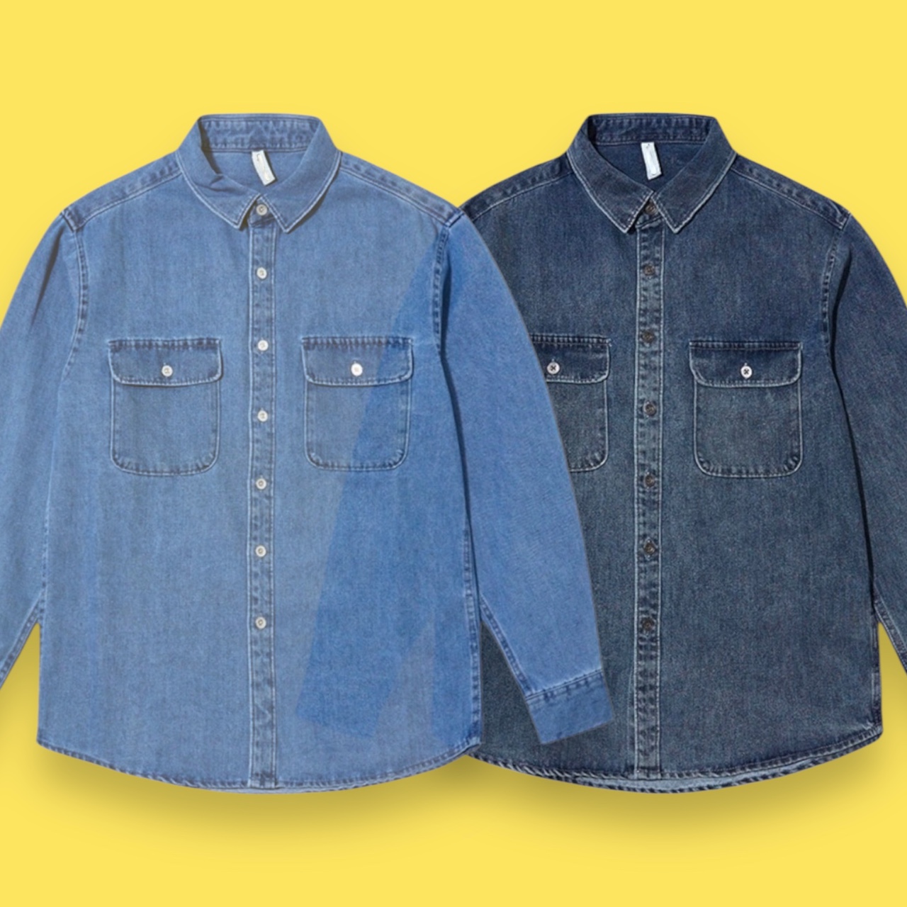 남자 흑청 셔츠 데님 웨스턴 셔츠 남자 청남방 작업 남방