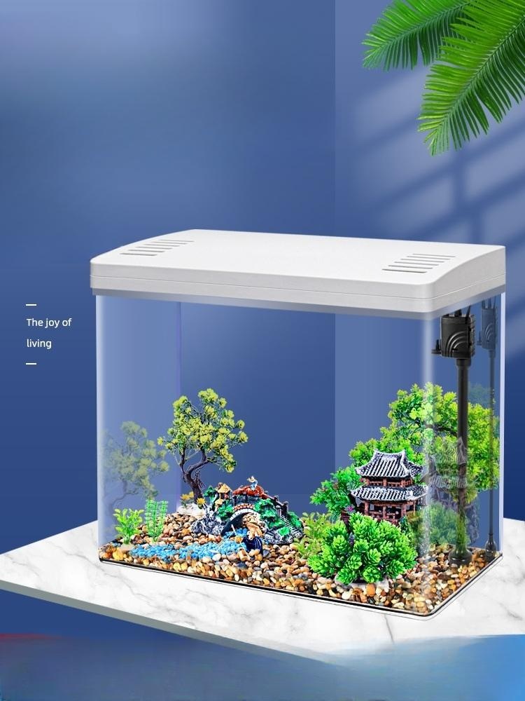 아크릴 수족관 해수어 관상어 장식 무환수 금붕어키우기 40x23x27기본패키지+커버제외 - 상품 이미지