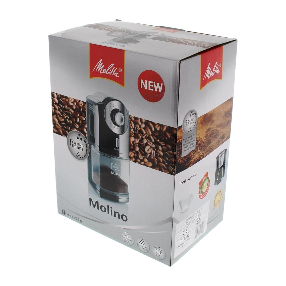 Melitta 멜리타 멜리타 몰리노 100W 블랙 스테인리스 몰리노 2-14컵 23L x 23W x 36H cm : 리손트레이딩