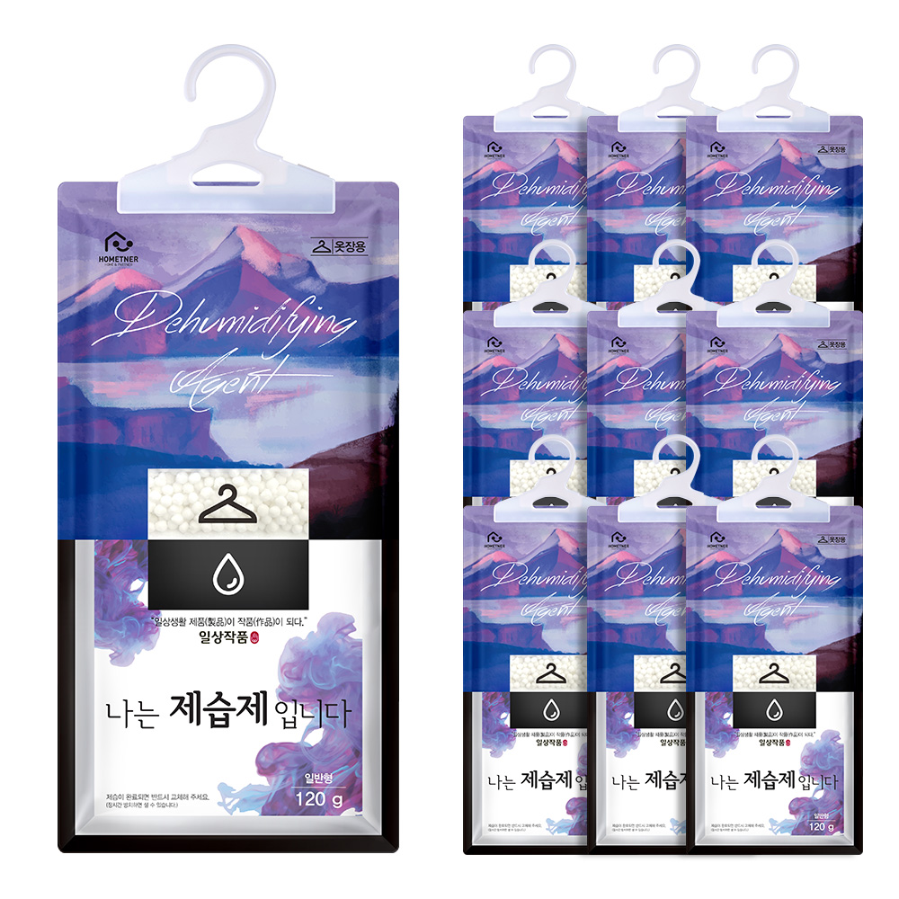 홈트너 제습제 옷장제습제 습기제거제 옷걸이형 120g, 10개 - 상품 이미지