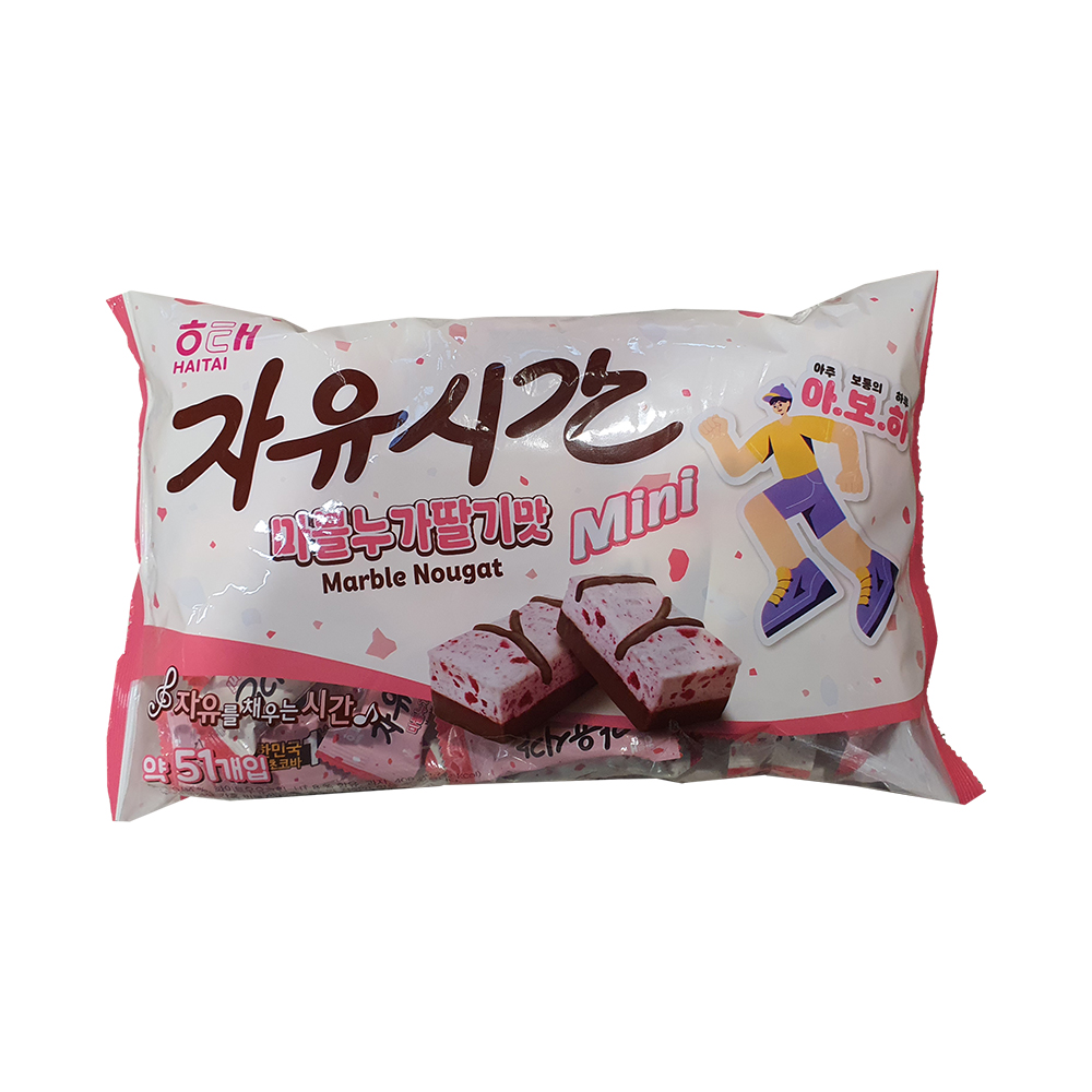 해태 자유시간 미니 마블누가 딸기 408g : HMart
