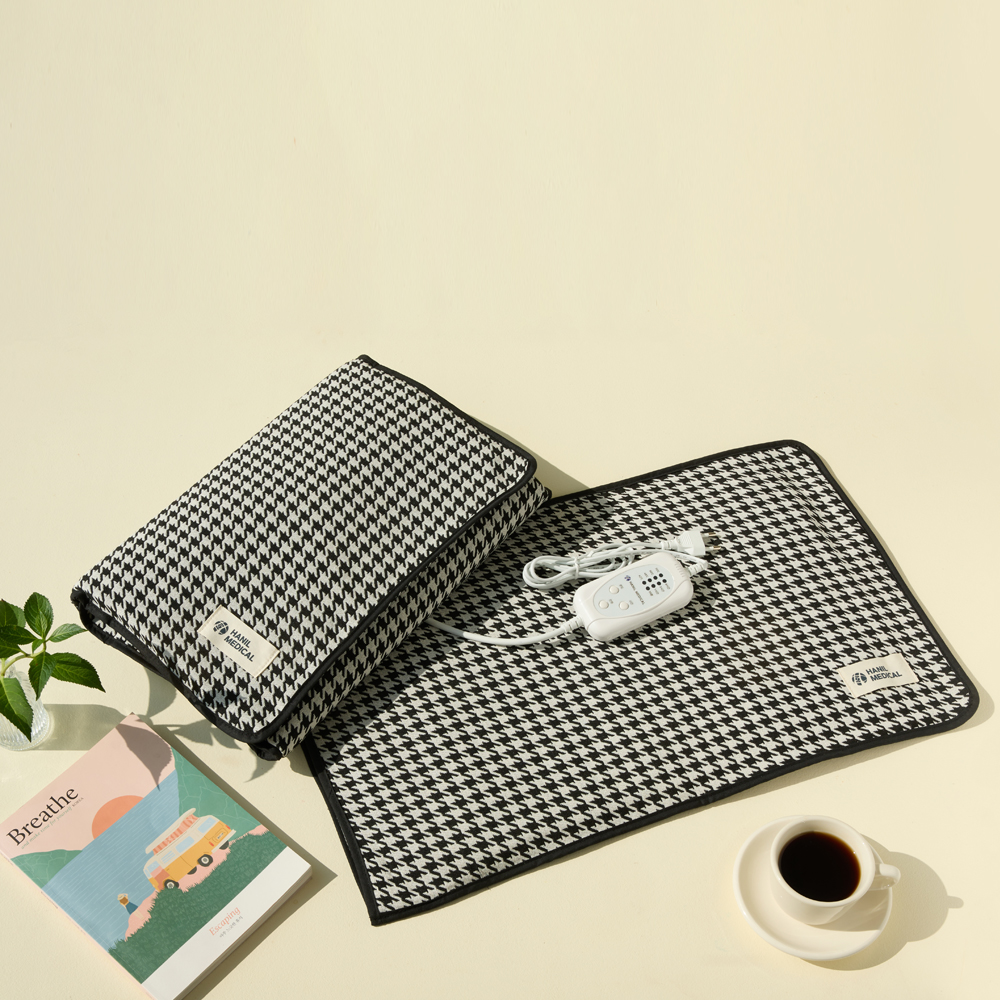 한일의료기 온열 찜질기 전기 찜질팩 원적외선 어깨 허리 목 배 무릎 매트 블랙R