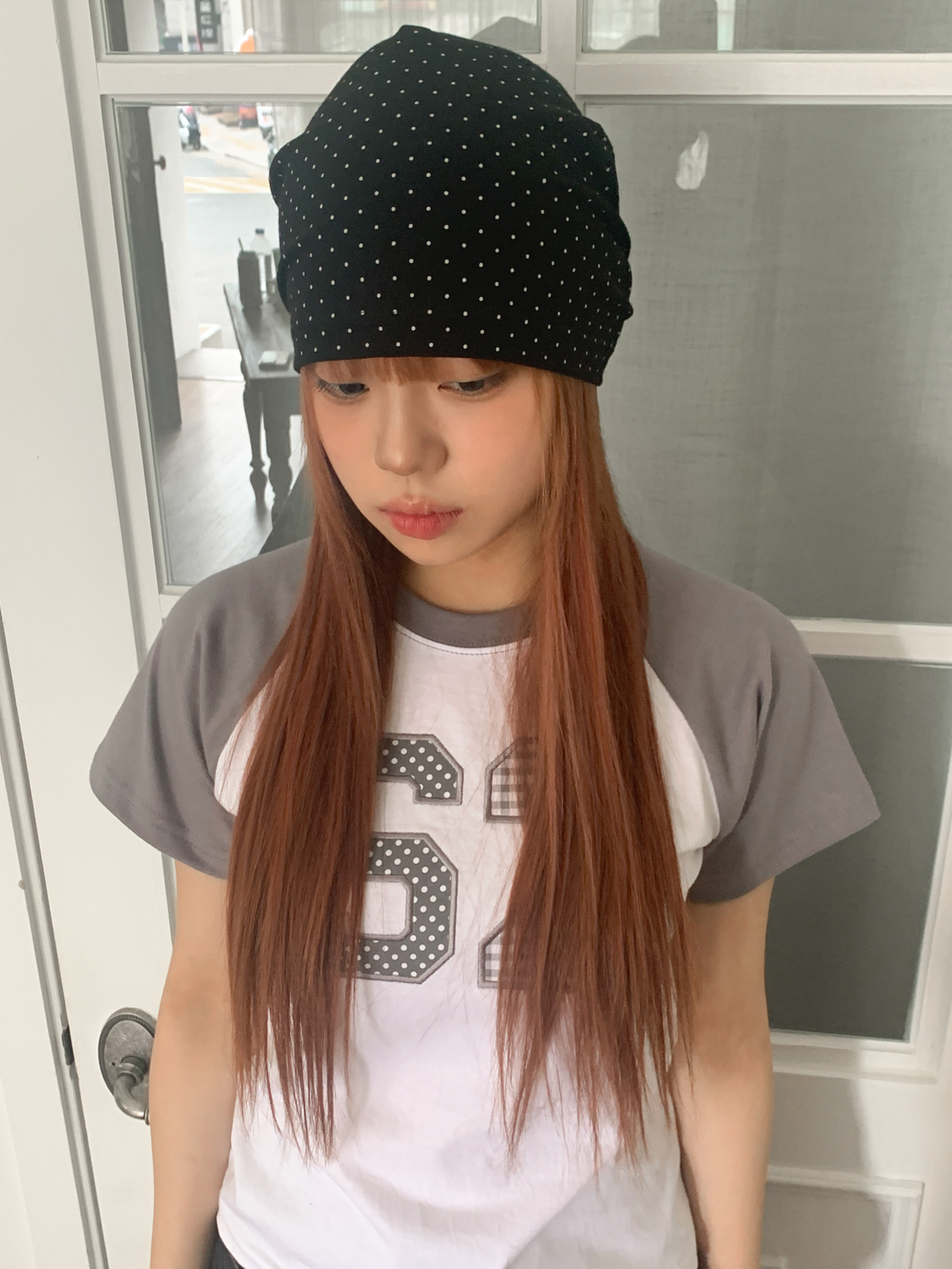 [MD추천!] 미니 도트니 코튼 백셔링 비니 모자 2color 상세 이미지 22