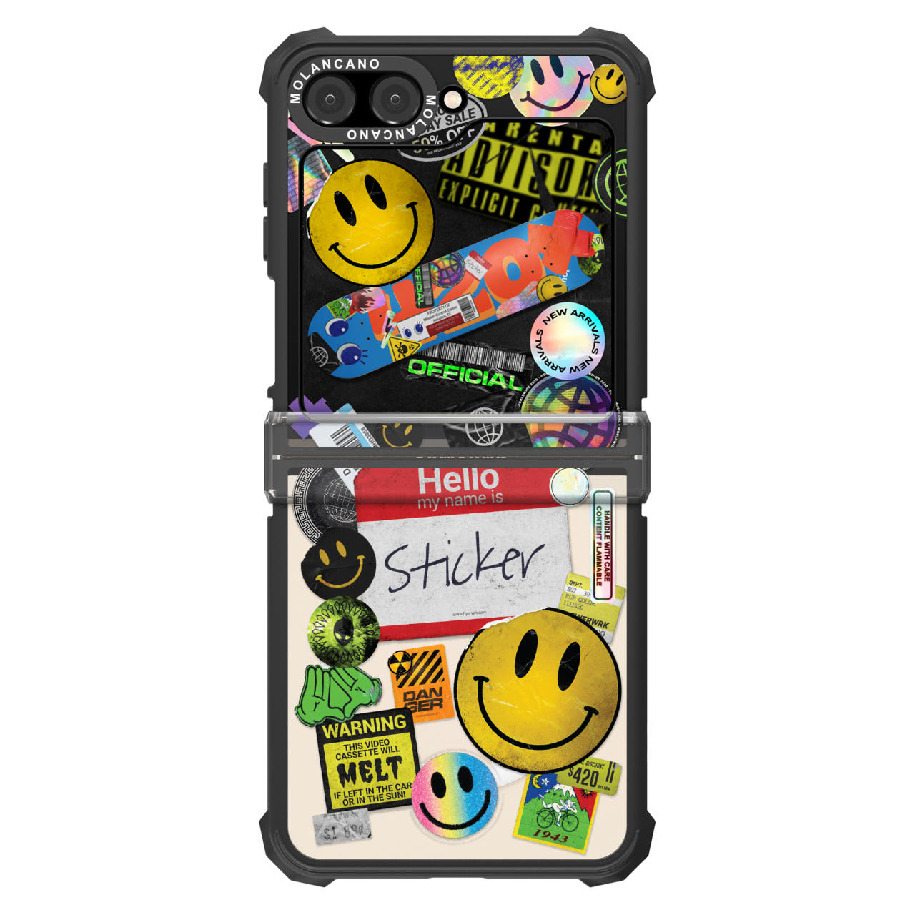 갤럭시 Z플립5 임팩트 제로 디자인 맥세이프 케이스 범퍼 힌지보호 스마일스티커