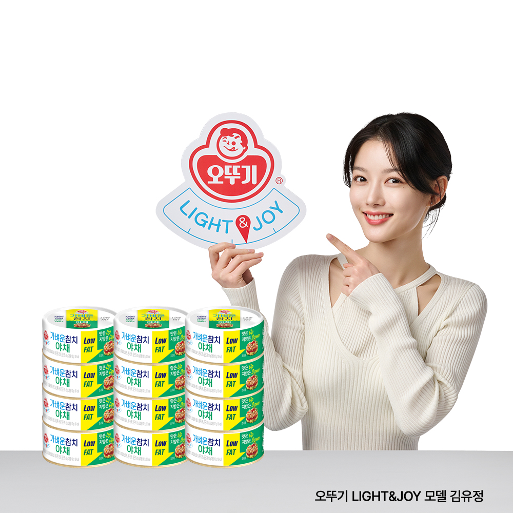 오뚜기 LIGHT&JOY 가벼운 참치 야채참치, 135g, 12개 - 상품 이미지