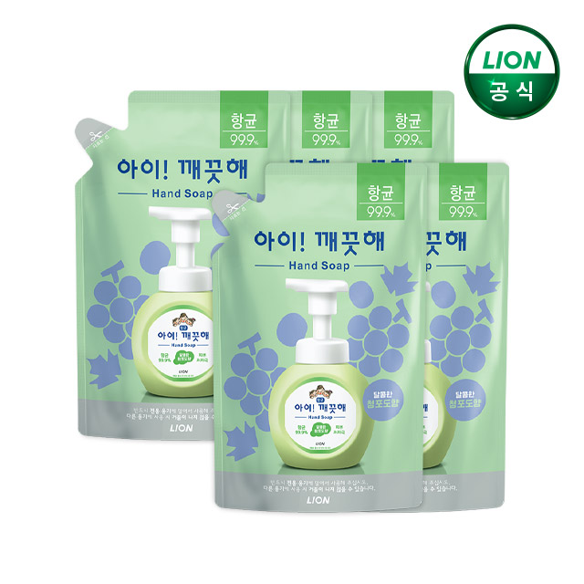 아이깨끗해 핸드워시 청포도 450ml 리필x5개 - 메인 이미지