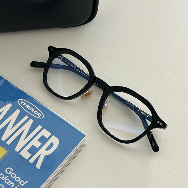로렌스폴 쿠버01 C01 블랙 코받침 있는 가벼운 뿔테 안경