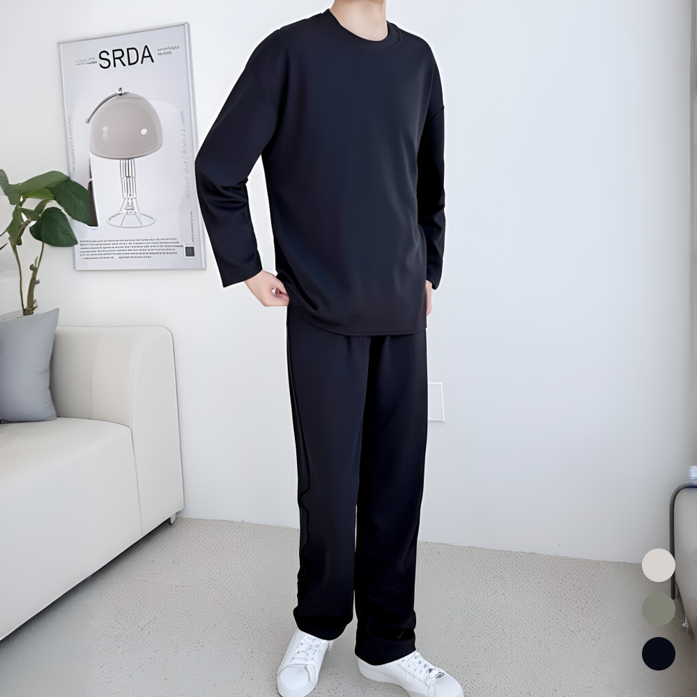 실내운동복 커플 트레이닝 세트 남성 체육복 봄 츄리닝 셋업 - 메인 이미지