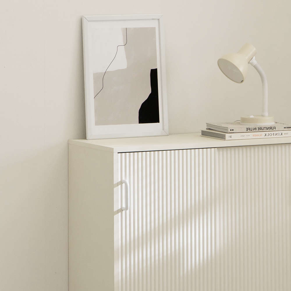 라자가구 미아 E0 템바보드 슬라이딩 거실 베란다 다용도 미닫이 수납장 800, 3단, 아이보리