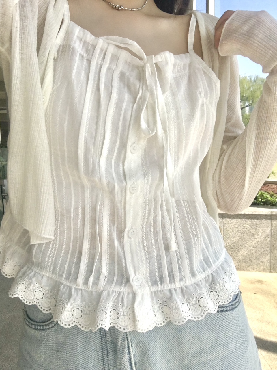 [햇빛가림용🌞💛] 클로버 썸머 후들 시스루 가디건 (6color) 상세 이미지 2