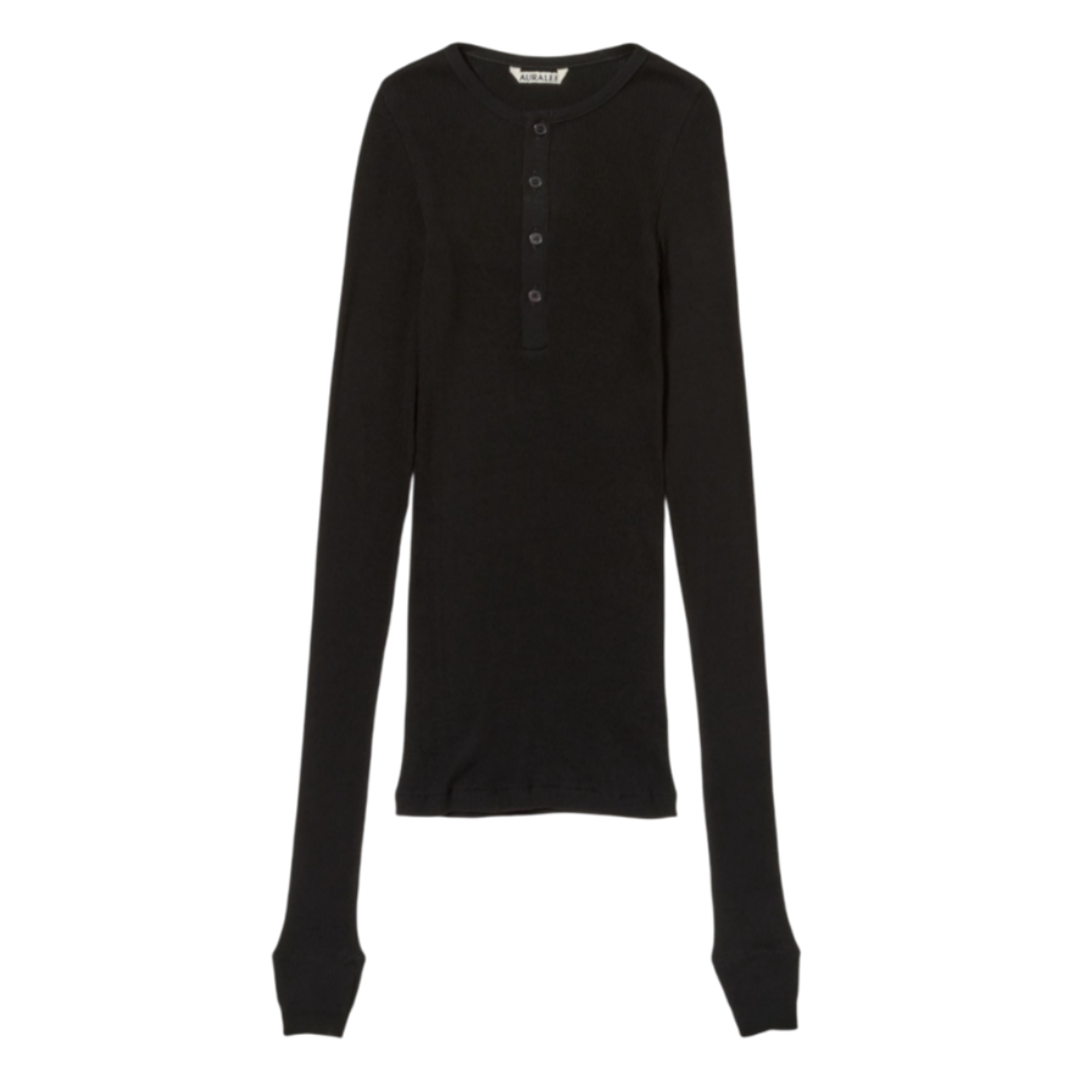 오라리 긴팔티 ORGANIC SOFT RIB HENLY NECK P/O 25SS - 메인 이미지