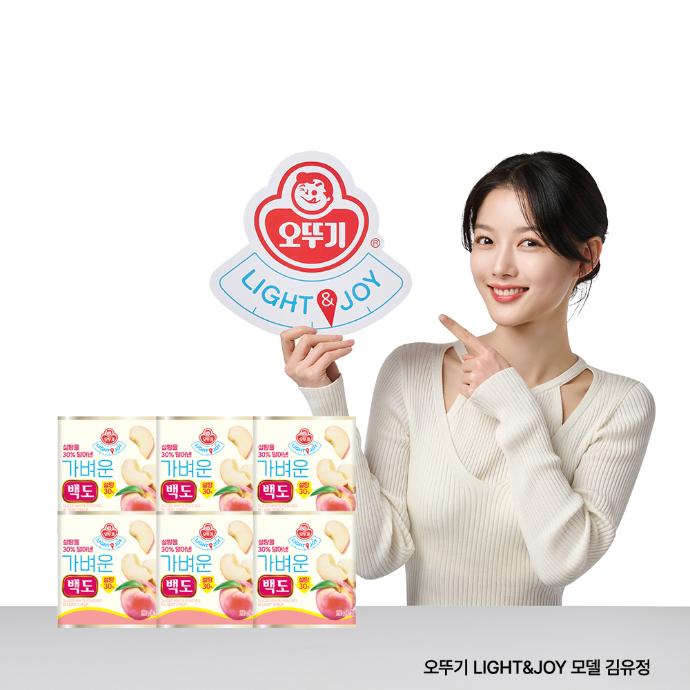 오뚜기 LIGHT&JOY 가벼운 백도 280g 6개 - 상품 이미지
